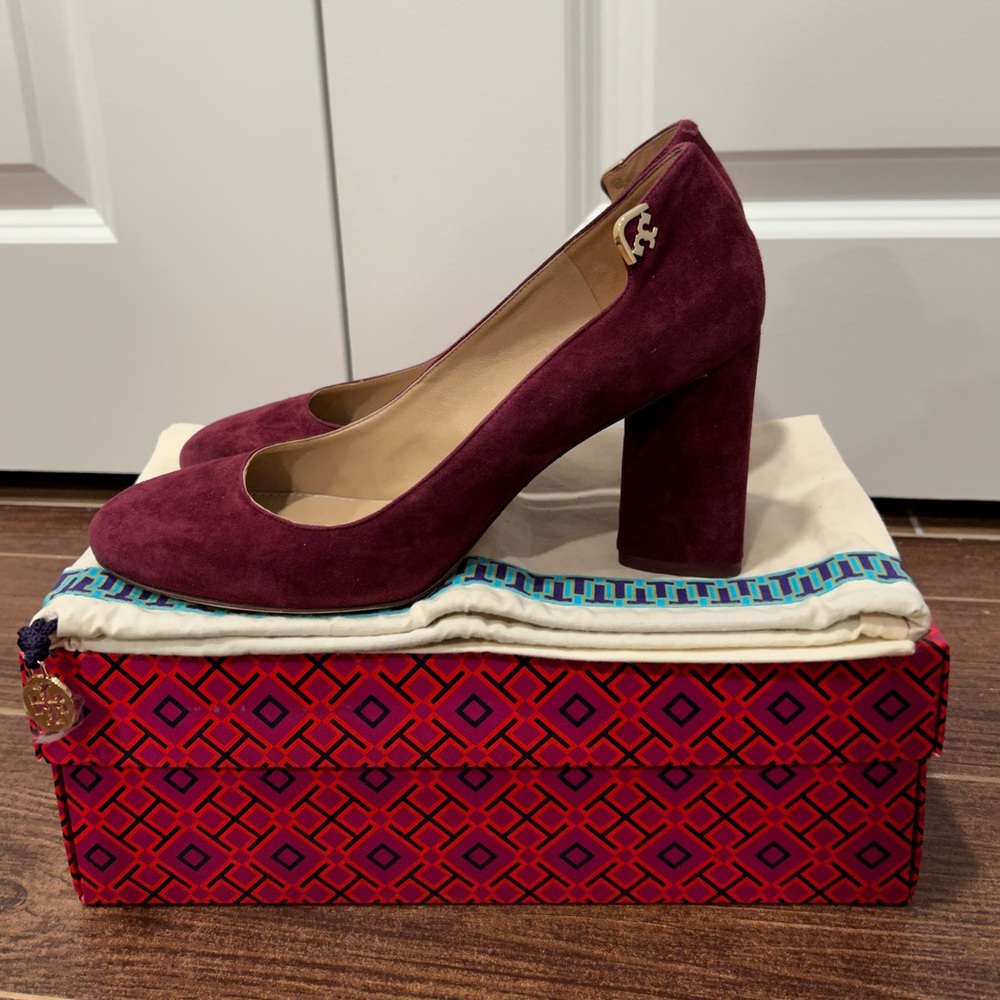 Tory Burch purple suede heels size 9